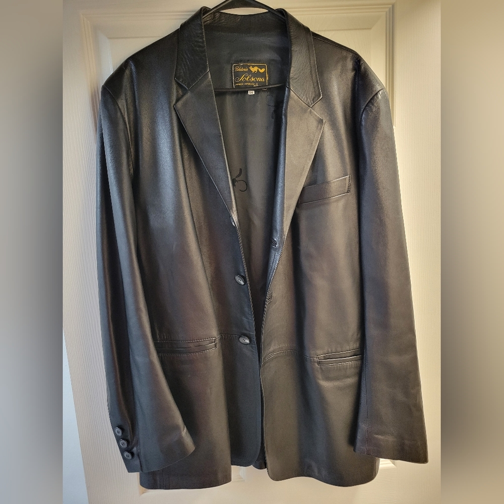Peleteria Solsana Leather Blazer 54L Eu or 46L US